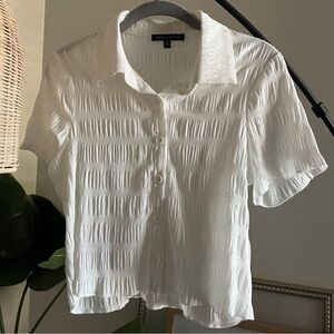 Kendall + Kylie Collared Wavy Top